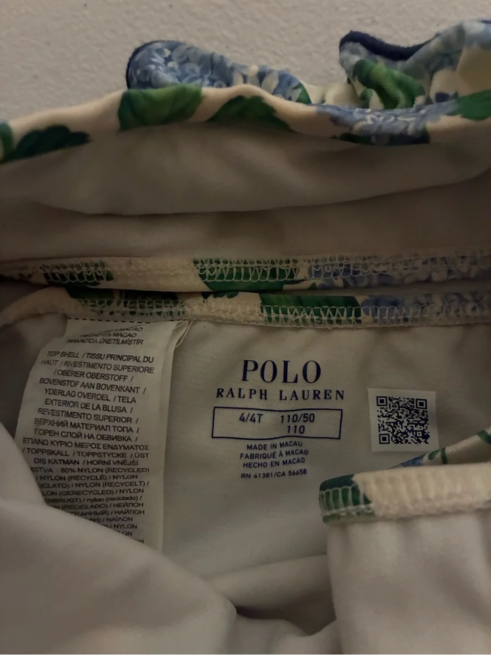 Polo Ralph Lauren Cream Floral Ruffle Two-Piece Swim Set Never worn